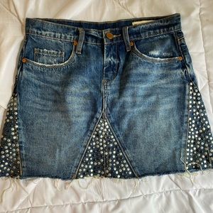 Studed denim skirt